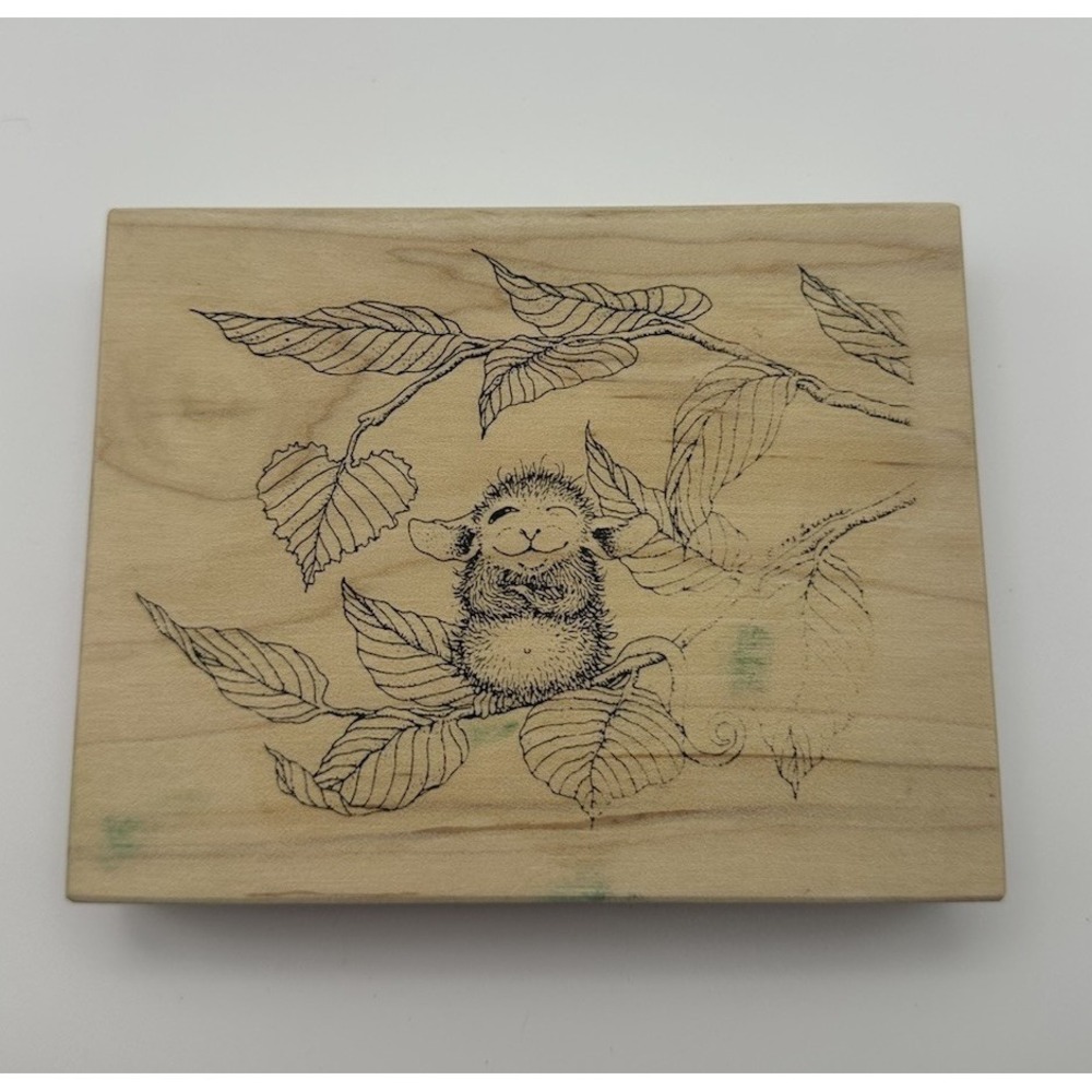 House Mouse Designs Sitting On A Branch 78 Wood Mount Rubber Stamp Rare Vtg 1997